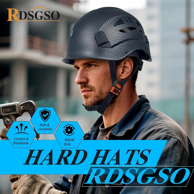 RDSGSO Industrial Safety Helmet RGS-8C Adjustable Vents, 6-Point Suspension Breathable Lightweight Hard Hats for Construction,Outdoor Work ANSI Certified - Image 2